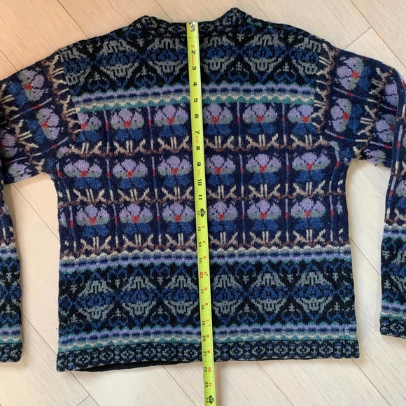 Squaw Valley 80's Vintage Wool Ski Sweater Front Zip Ladies' Medium - Picture 8 of 11